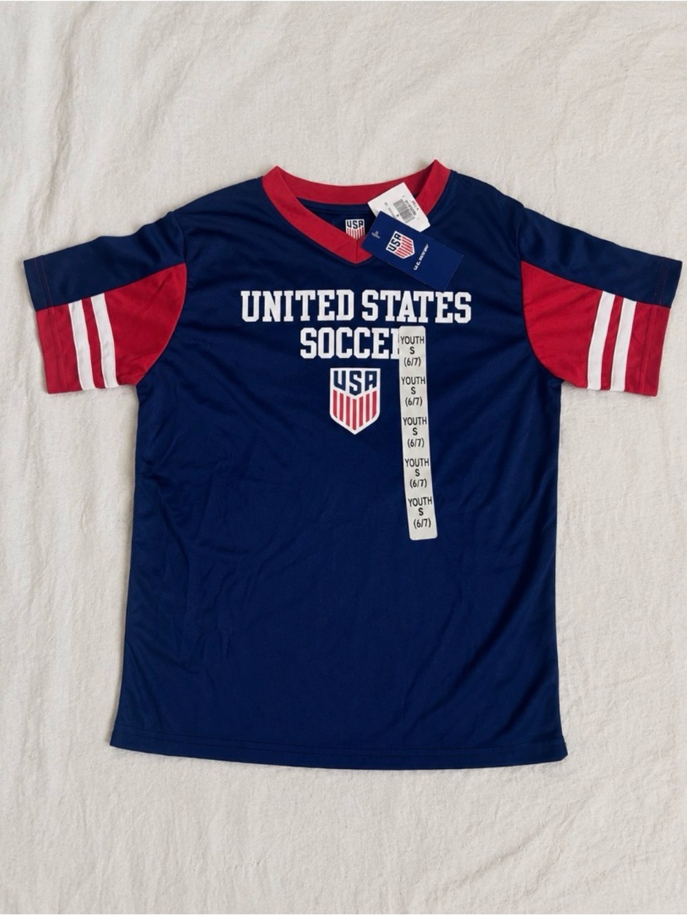 USA Soccer Kids' Navy & Red Performance Tee